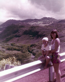 Jason and Mom Gail in Waimea 1979ish