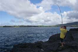 Jason "Ulua" fishing on the North Shore
